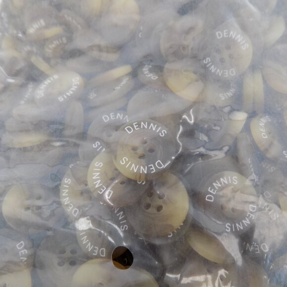 Faux Tortoise 4 hole 28L Buttons 11/16" 18mm 10 Gross 1440 Flat Opaque LOGO NIB - Picture 2 of 5